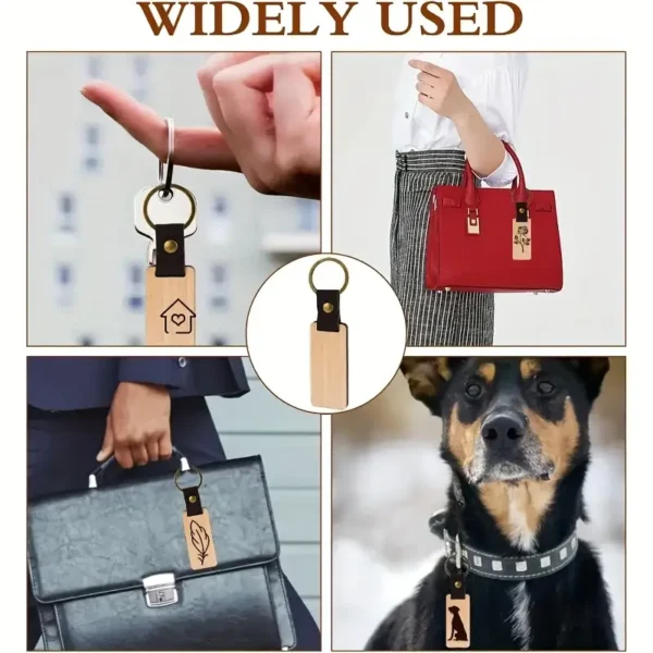 Gravierbarer Holz-Schlüsselanhänger – Personalisierbar mit Schrift oder Bild | Holz & Metall | Unisex