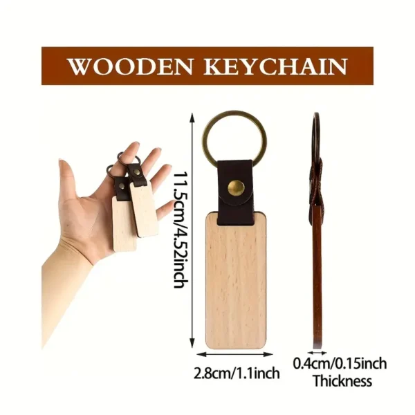 Gravierbarer Holz-Schlüsselanhänger – Personalisierbar mit Schrift oder Bild | Holz & Metall | Unisex