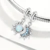 Charm „Sonne & Mond“ – Versilberte Anhänger mit Kristallen | Mystisches Charm-Set für Armbänder & Ketten