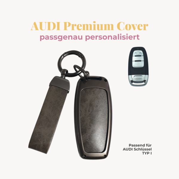 Audi CMZ17 fertig AUDI Premium Autoschlüssel-Cover inkl. Lederanhänger, inkl. Personalisierung Typ I