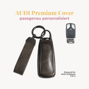 AUDI Premium Autoschlüssel-Cover inkl. veganem Lederband, inkl. Personalisierung Typ II