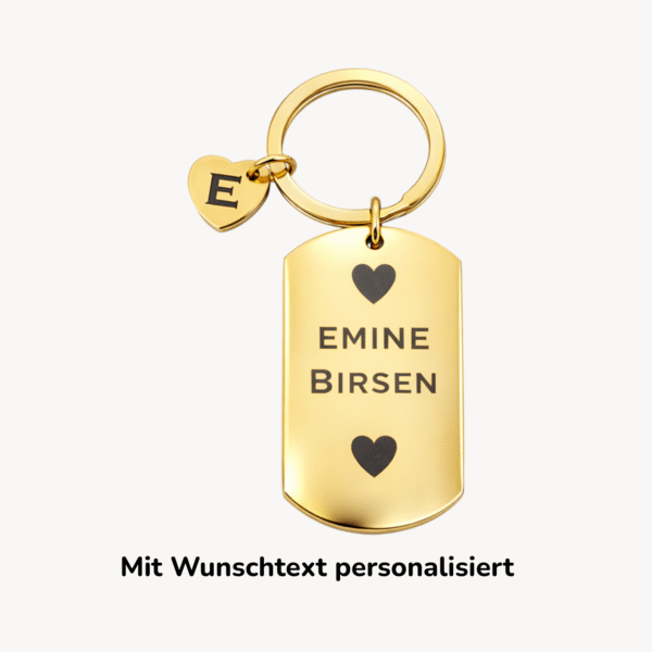 Bild 3 Schlüsselanhänger gold Personalisierter Schlüsselanhänger mit Foto & Herz – Edelstahl 304, goldfarben