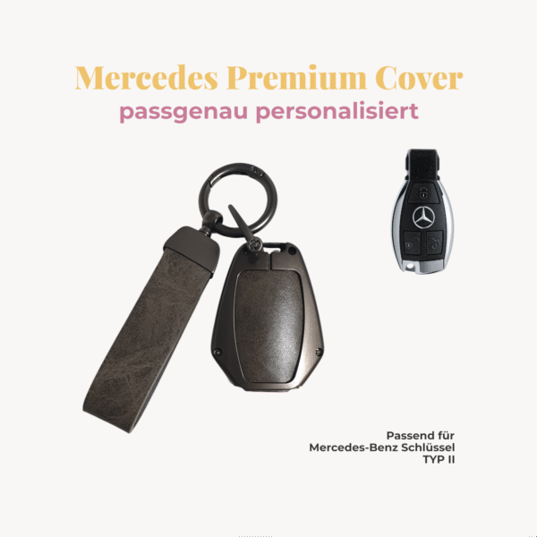 Mercedes Benz CMZ12 Titel fertig MERCEDES-BENZ Premium Autoschlüssel-Cover inkl. veganem Lederband, inkl. Personalisierung Typ II