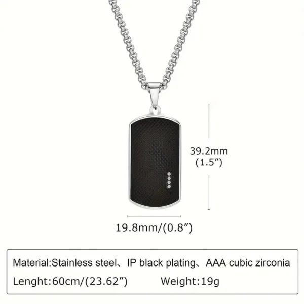 Personalisierte Halskette mit gravierbarem Anhänger – Edelstahl 304, schwarz & silberfarben
